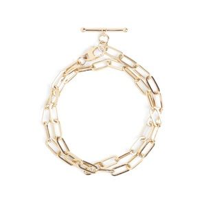 NWT - LOREN STEWART Double Wrap Toggle Bracelet 15"‎ Gold Plated